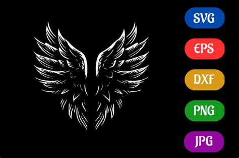 Wings | Black and White Logo Vector Art Graphic by Creative Oasis ...