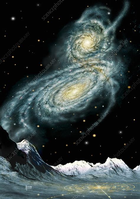 Colliding galaxies - Stock Image - R826/0094 - Science Photo Library