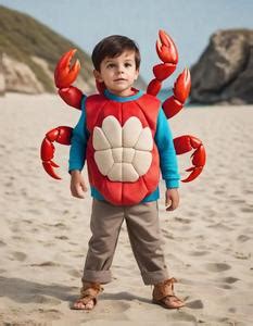 Boy Sebastian Crab Costume Fancy Dress. Face Swap. Insert Your Face ID ...