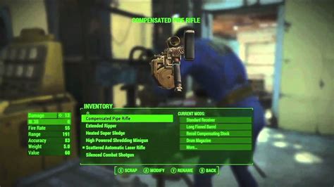 Fallout 4 Custom Weapon And Armor Modification Gameplay Walkthrough E3 ...