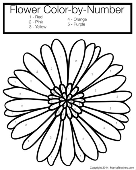 Free Printable Color By Number Flowers - Printable Templates