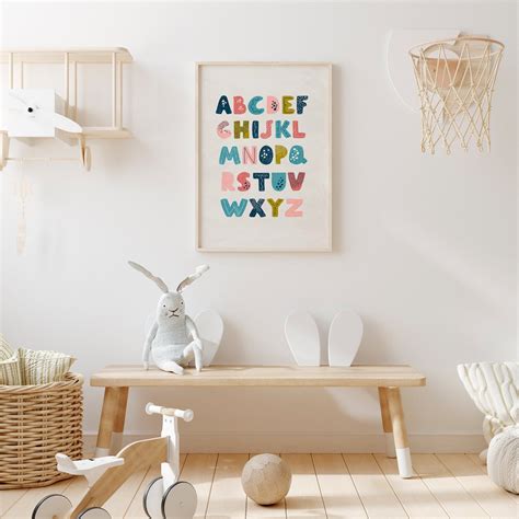 Kids Room Wall Decor Alphabet Printable Nursery Wall Art - Etsy