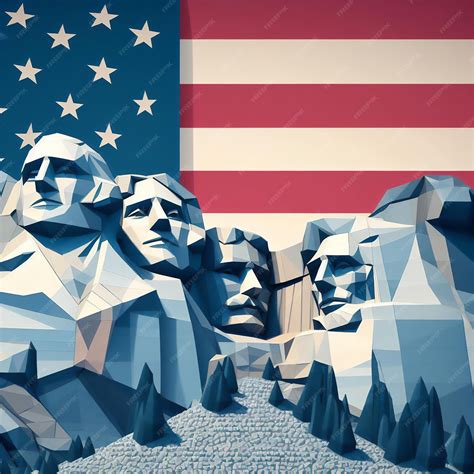 Premium AI Image | Mount Rushmore National Memorial in Origami Style