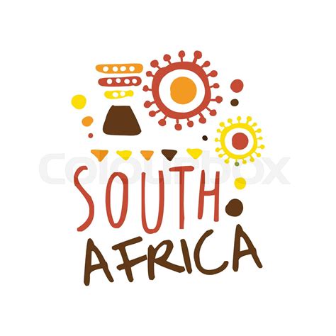 South Africa tourism logo template hand drawn vector Illustration ...