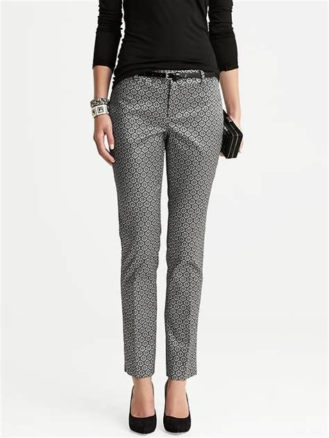 Banana Republic | Camden-Fit Silver Jacquard Skinny Ankle Pant | Womens dress pants, Pants for ...