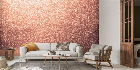 Rose Gold Glitter Glam Wallpaper | Wallsauce UK