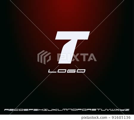 Logo of bold italic letter T, heavy monogram,... - Stock Illustration ...