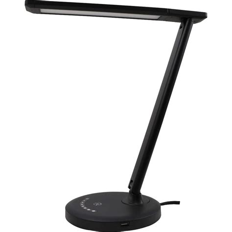 Mainstays Dimmable Plastic LED Desk Lamp with USB Charging Port, Black with Power Coating ...
