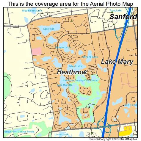 Aerial Photography Map of Heathrow, FL Florida