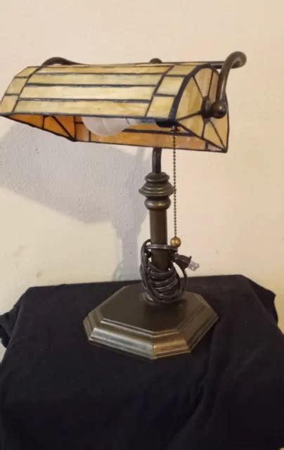 VINTAGE STAINED GLASS Tiffany style desk lamp $75.00 - PicClick