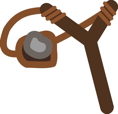 Clipart - Slingshot With Stone
