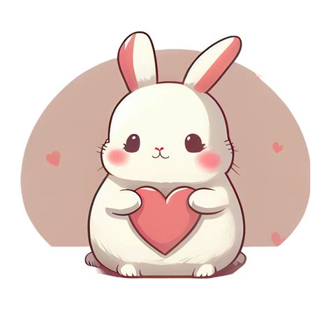 Cute Rabbit kawaii with a heart 19550171 PNG