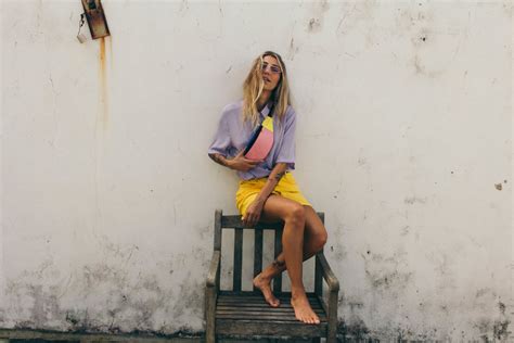 Free Images : white, sitting, yellow, human leg, blue, wall, beauty, shoulder, knee, blond ...