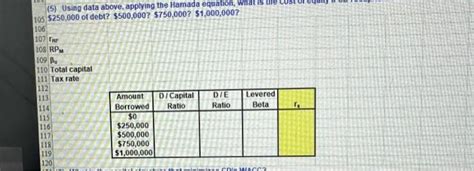 (5) Using data above, applying the Hamada equation, | Chegg.com