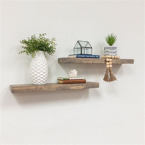 Evonne Solid Wood Floating Shelf Set of 2 - Walmart.com