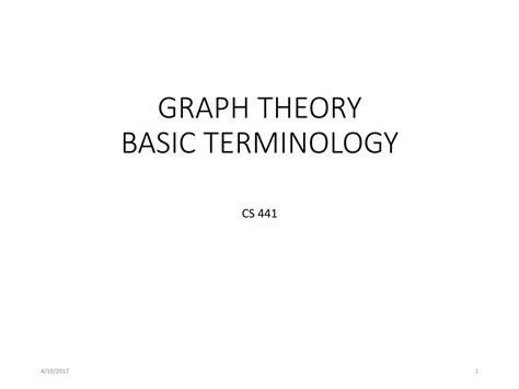 (PDF) GRAPH THEORY BASIC TERMINOLOGY PART Ics441/lectures/Graph Theory Intro.pdf · Basic Graph ...