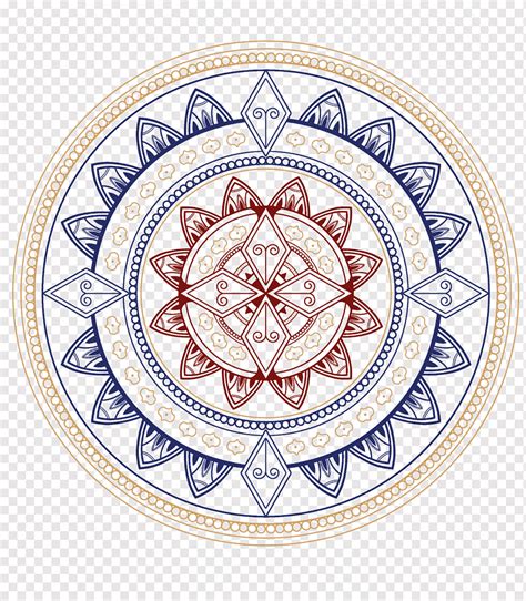 Mandala Chakra, mandala lotus, plate, symmetry, color png | PNGWing