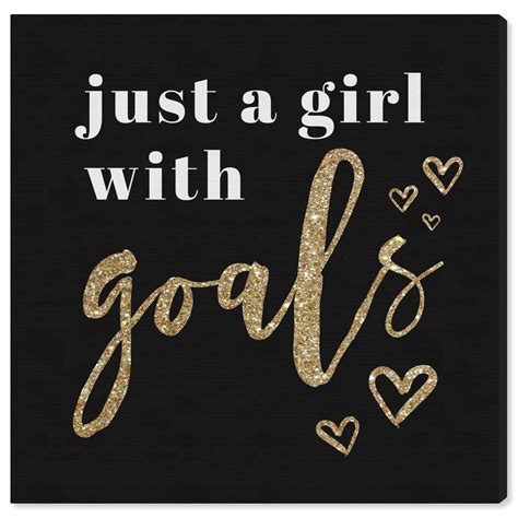 Wynwood Studio Typography and Quotes Wall Art Canvas Prints 'A Girl With Goals Glitter ...