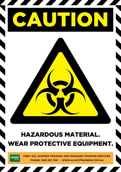 Caution-Sign-Posters-Hazardous-Material-Wear-Protective-Equipment-A4 - Alsco Training