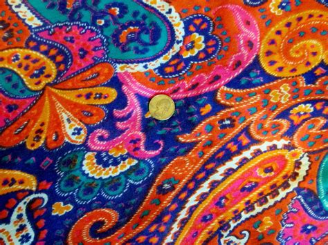 Vintage 1960s Psychedelic Paisley Fabric-Sheer Stretch Polyester-WILD Print-2 Yards | Paisley ...