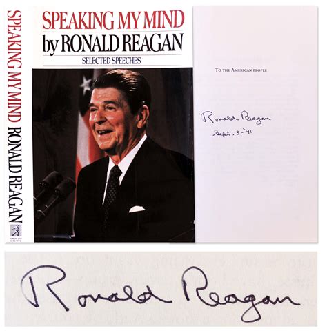 Lot Detail - Ronald Reagan Signed First Edition of His Book ''Speaking ...