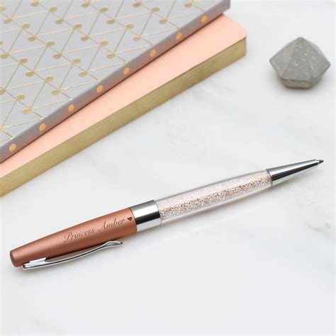 Rose Gold Plated Sparkle Personalised Pen By Hurleyburley ...