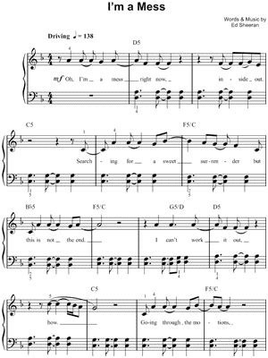 "I'm a Mess" Sheet Music - 8 Arrangements Available Instantly - Musicnotes