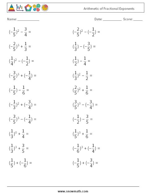 Operations With Exponents Worksheet - E-streetlight.com