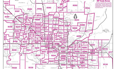 Printable Arizona Zip Code Map