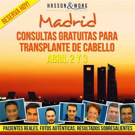 Hola #Madrid! Consultas Gratuitas para transplante de cabello Abril 2 y 3 ¡Reserva hoy! http ...