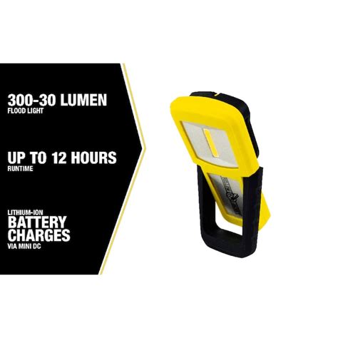 Yellow Jacket 300-Lumen LED Battery-operated Rechargeable Handheld Work ...