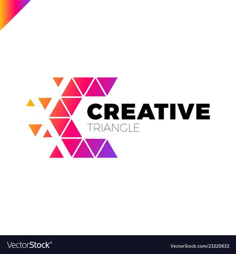 Letter c creative triangle color logo design Vector Image