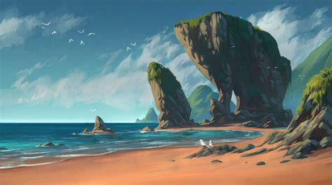 Tropical Island Beach, Todor Hristov on ArtStation at https://www ...