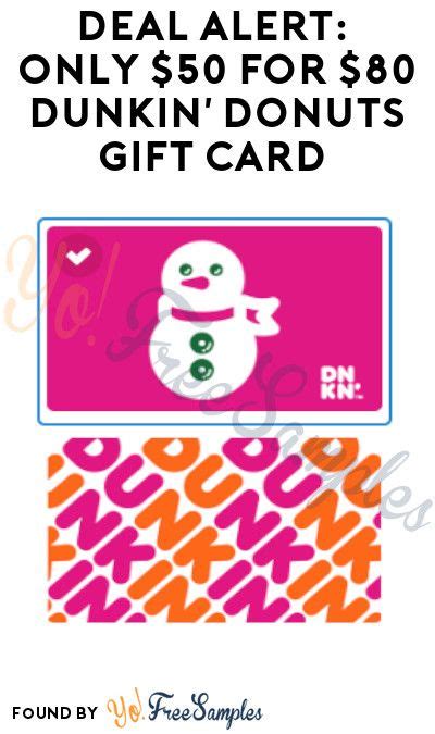 DEAL ALERT: Only $50 for $80 Dunkin' Donuts Gift Card | Dunkin donuts ...