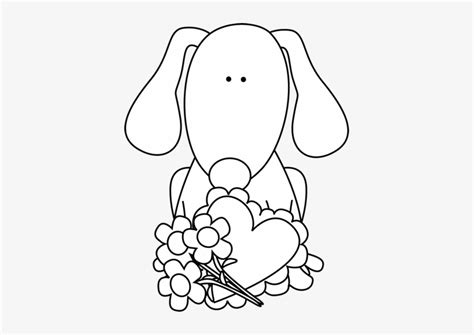 Black And White Black And White Valentine's Day Dog - Valentine Dog Clipart Black And White ...