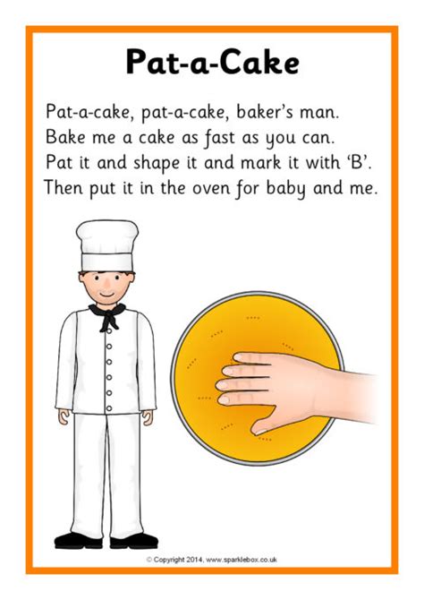 Pat-a-Cake Rhyme Sheet (SB10918) - SparkleBox