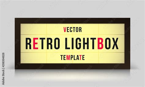 Marquee retro lightbox signage vector template Stock Vector | Adobe Stock