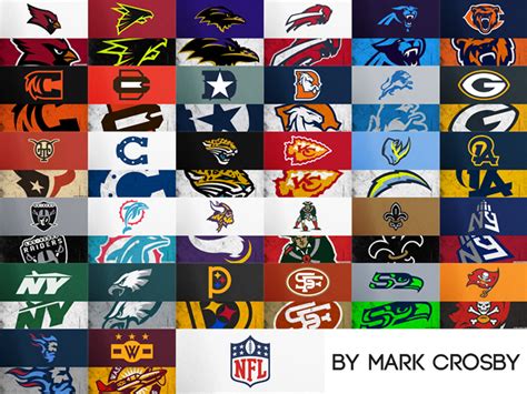 Redesigned NFL Logos