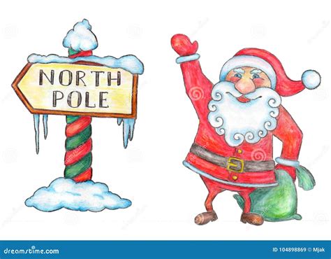 Santa Sign In North Pole Royalty-Free Stock Photo | CartoonDealer.com ...