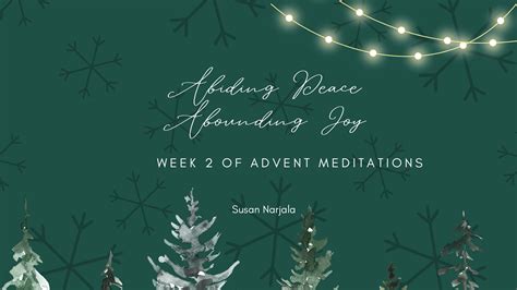 Advent Devotional (Week 2): Abiding Peace, Abounding Joy - Susan Narjala