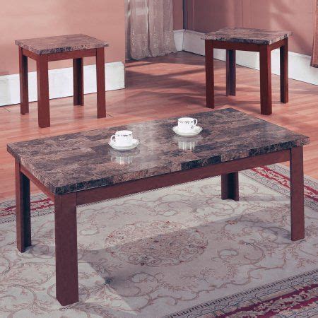 Home Source Brown Marble Coffee Table Set | Marble coffee table set, 3 ...