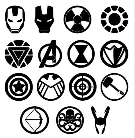 Marvel Inspired Silhouettes Shields Logos Vinyl Sticker Vinyl Decals ...