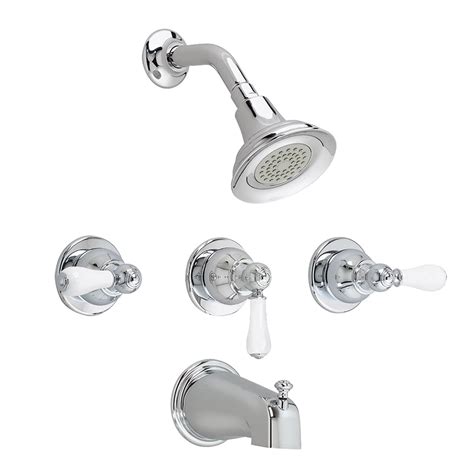 American Standard Hampton 3-Handle Round Bath/Shower Faucet in Polished Chrome | The Home Depot ...