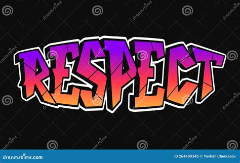 Respect Word Trippy Psychedelic Graffiti Style Letters.Vector Hand ...