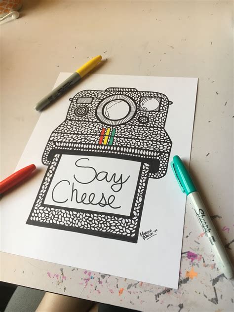 Polaroid sharpie drawing Instagram @marissa_e_baker #art #artwork # ...