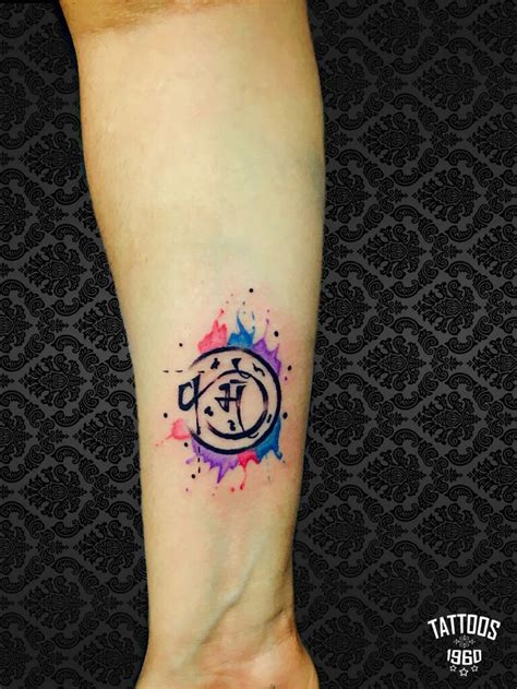 Karma watercolor tattoo in Sanskrit | Unique wrist tattoos, Karma ...