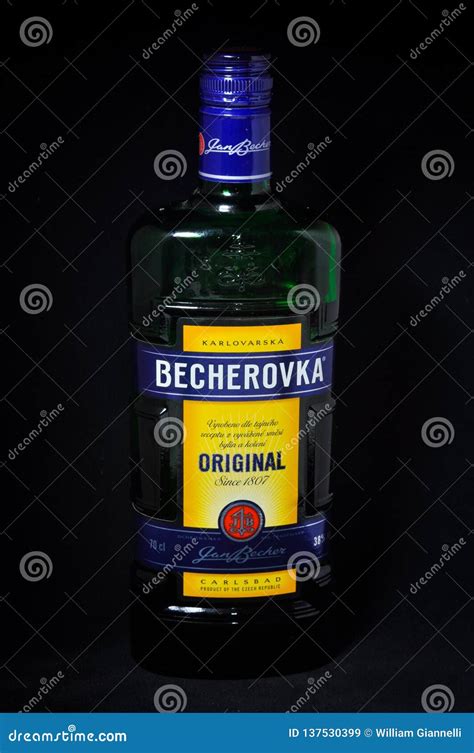 Becherovka spirit bottle editorial stock image. Image of tasty - 137530399