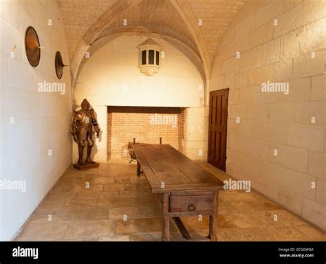 Amboise Chateau interior - the Guard's Room in the medieval Chateau D'Amboise, Amboise, France ...