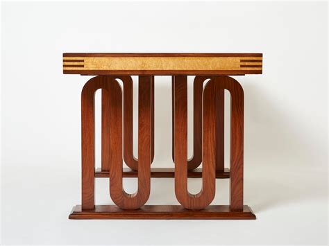 Paolo Buffa Italian rosewood maple black glass desk table 1940s – Maison Cedric