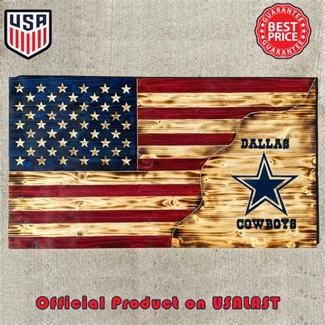 Dallas Cowboys Mascot Wood Flag